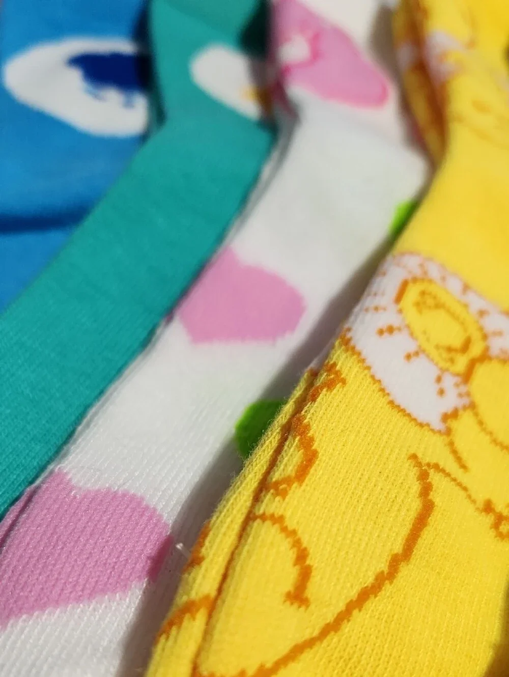 Care Bears Multicolor Pack — Green, Yellow, Blue, Pink, White Socks